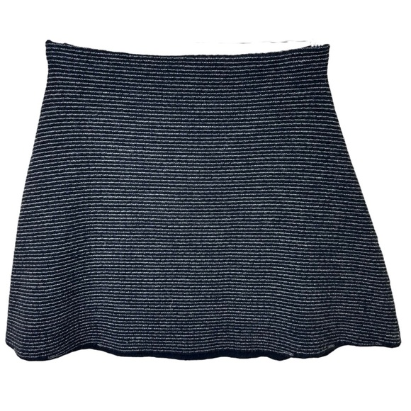 Theory - "Doreene O Noble" Mini Skirt, A-Line, Wool - Size M, Black, Blue, White - Picture 7 of 13